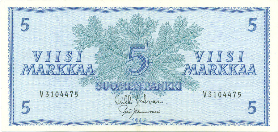 5 Markkaa 1963 V3104475 kl.5